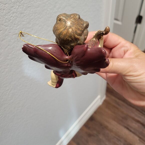 Vintage Cherub  6" Italy Putti Fontanini Style Ornament Molded Plastic Mandolin - Picture 6 of 11